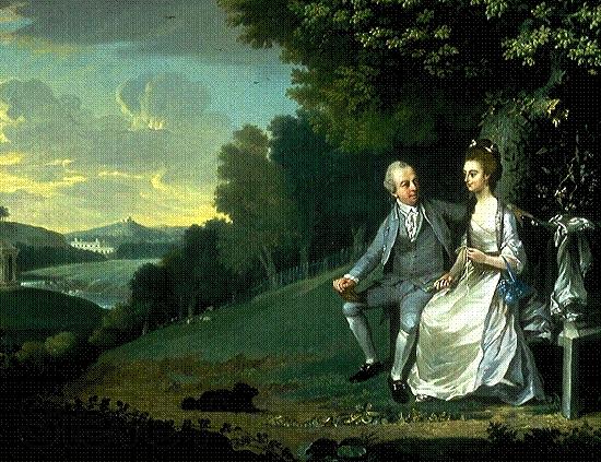 James Holland Portrait of Sir Francis and Lady Dashwood at West Wycombe Park Norge oil painting art